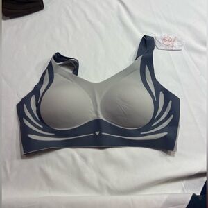 Gray and Black Women's Bra